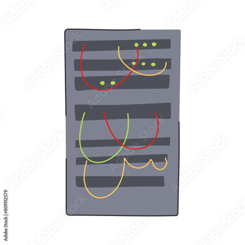 data server rack cartoon. computer technology, database internet, cloud web data server rack sign. isolated symbol vector illustration