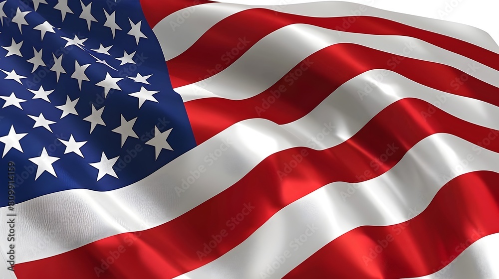 Obraz premium Waving American National Flag Symbolizing Freedom and Independence