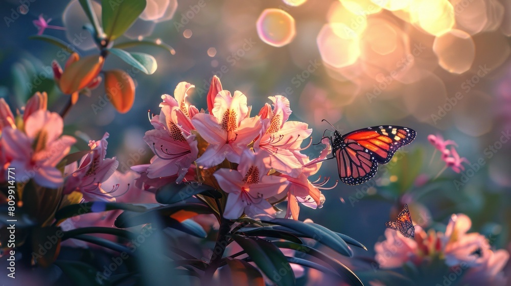 Rhododendrons and butterflies Rhododendrons and butterflies
