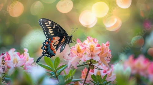 Rhododendrons and butterflies © amonrat