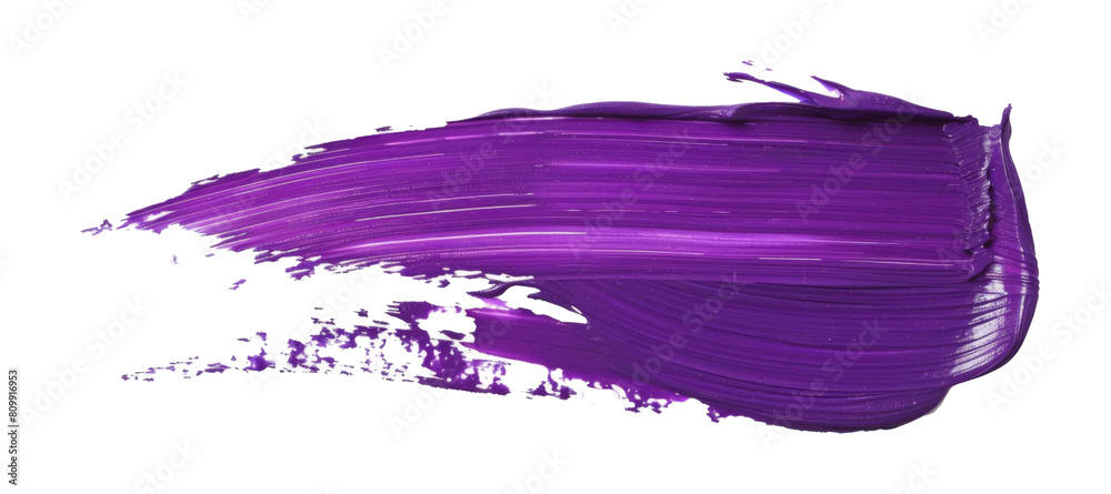 Purple brush stroke over white background
