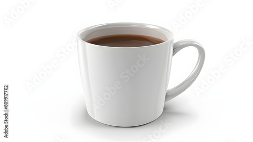 Coffee mug isolated on white background, realistic, png 