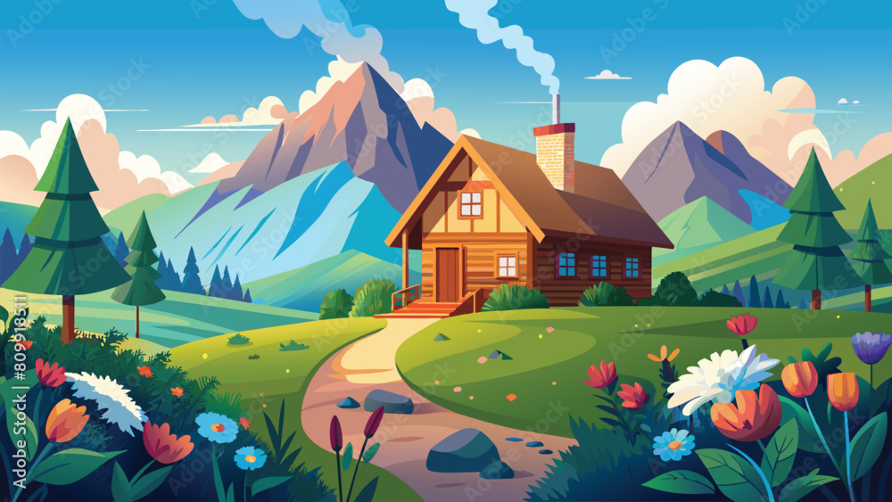 landscape with a house