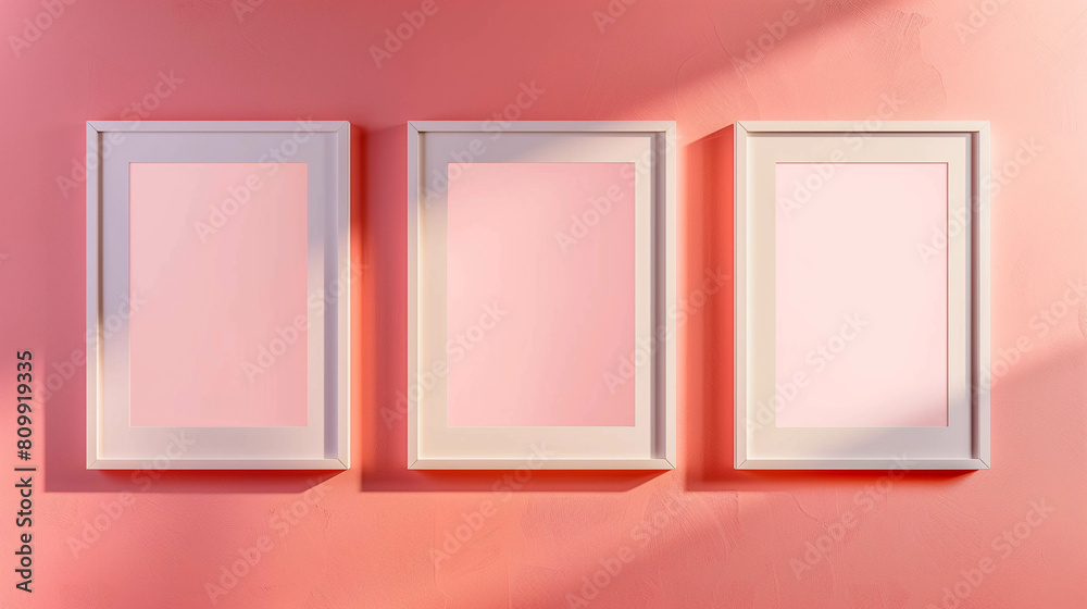 Three empty frame on the wall Three empty frame on the wall