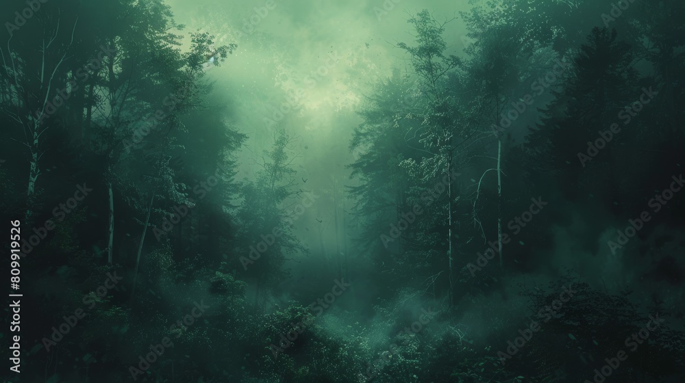 Mystic forest in ethereal fog, a serene and atmospheric landscape capturing the essence of solitude Mystic forest in ethereal fog, a serene and atmospheric landscape capturing the essence of solitude