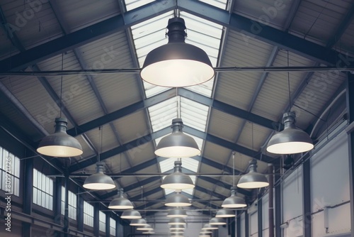 Industrial Lighting Design for Factory Ceiling Lights in Commercial Warehouse Space