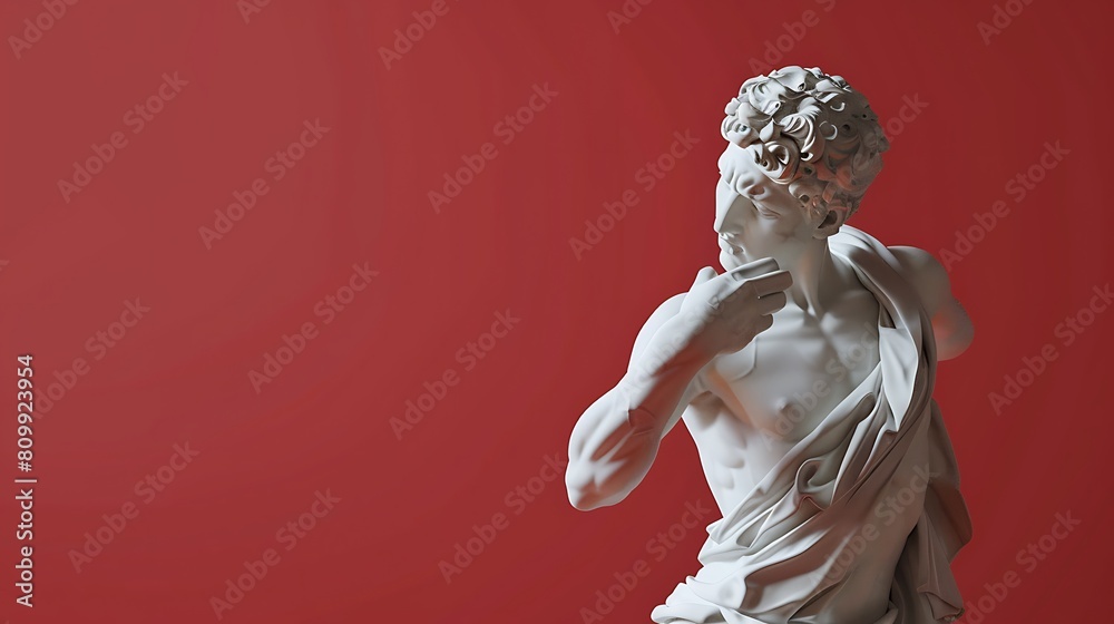 Naklejka premium International Museum Day. the museum collection statue is located at the edge of the image leaving empty space for text and other purposes. good to use for posters, backgrounds
