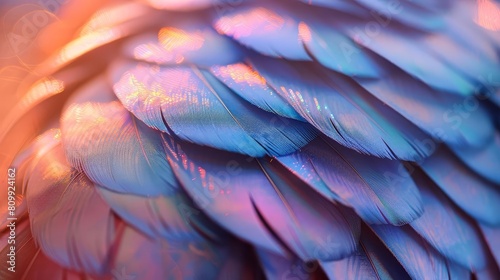 A closeup photograph of a parrot's feathers