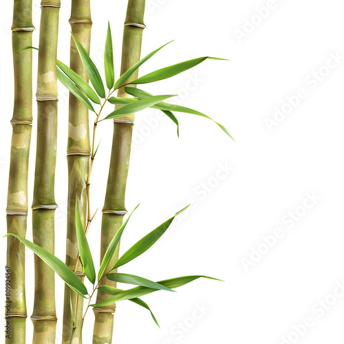 Bamboo isolated on white background  hyperrealism  png 