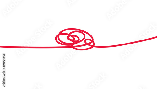 Doodle line art inspired by tangled thread illustration drawing that can be used for sticker, book, scrapbook, icon, decorative, e.t.c cute with red color	