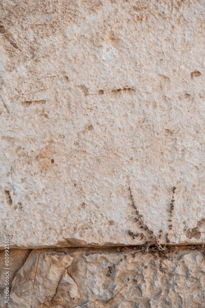 Obraz premium Ancient wall texture background with old concrete bricks