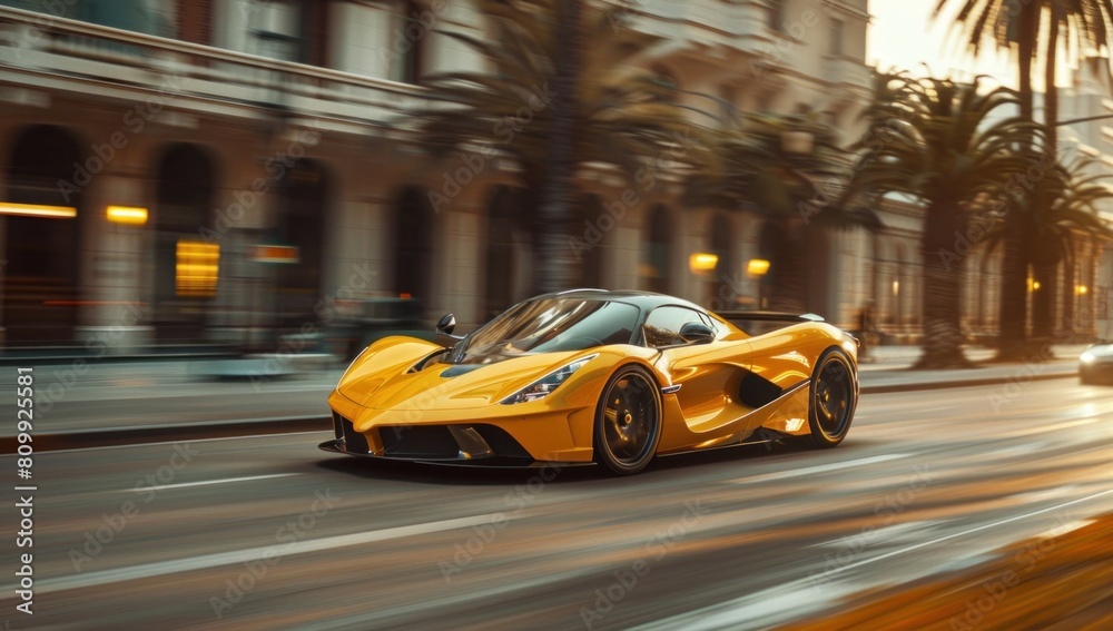 Highlight the adrenaline-pumping speed of the hypercar as it blurs past, a testament to cutting-edge automotive engineering. Highlight the adrenaline-pumping speed of the hypercar as it blurs past, a testament to cutting-edge automotive engineering.