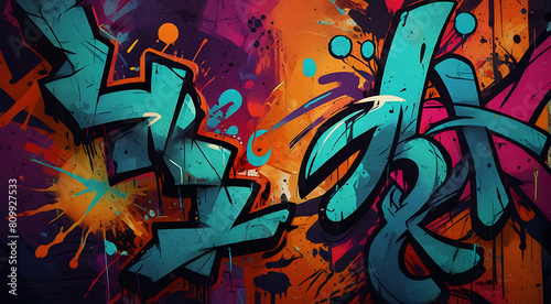 Vibrant colors design of abstract graffiti texture  a mix of abstract text and graffiti  background wallpaper style  wallpaper