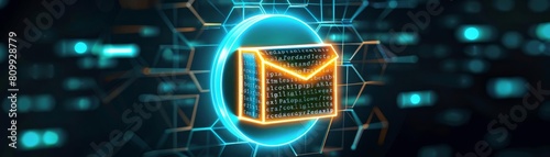 An icon featuring a mailbox with a glowing digital aura, symbolizing active email protection photo