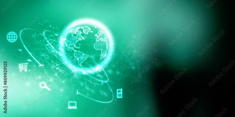 2d illustration Digital Abstract technology background
