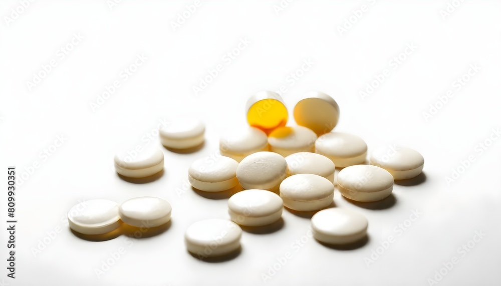 pills on a white background create with ai pills on a white background create with ai