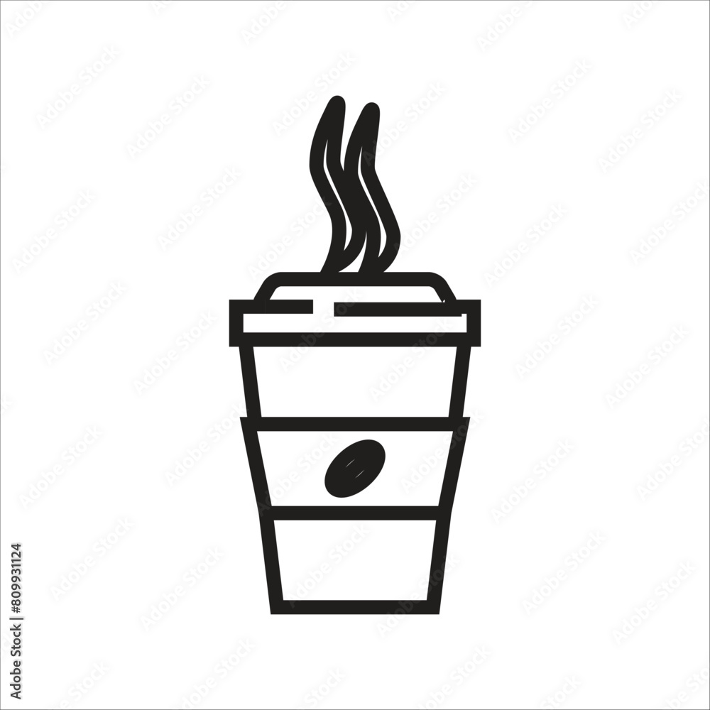 coffe paper cup vector icon line template coffe paper cup vector icon line template