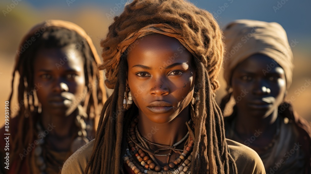 Portrait of Young Himba Women in Traditional Dress in Namibia ...