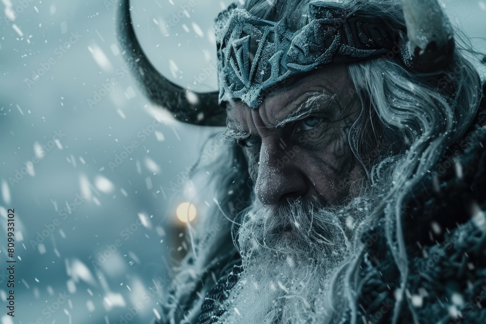 Wotan, the All-Father of German Mythologies. A Powerful Image of Odin, the God of Knowledge and