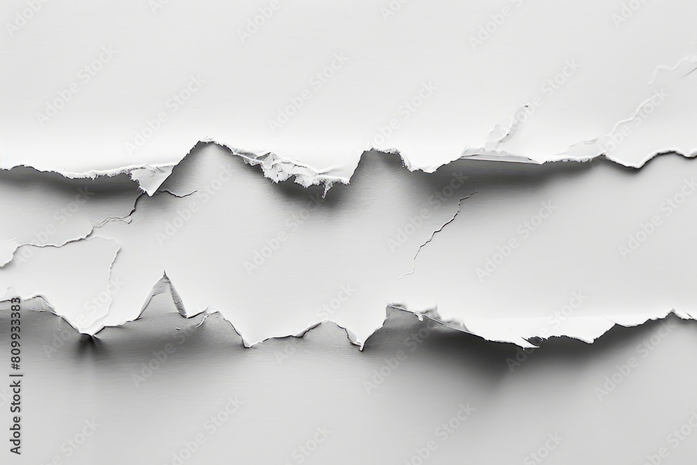 White Ripped Paper Texture on Edges. Torn Half of Old Piece White Ripped Paper Texture on Edges. Torn Half of Old Piece