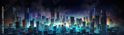 Futuristic Cityscape at Cosmic Twilight