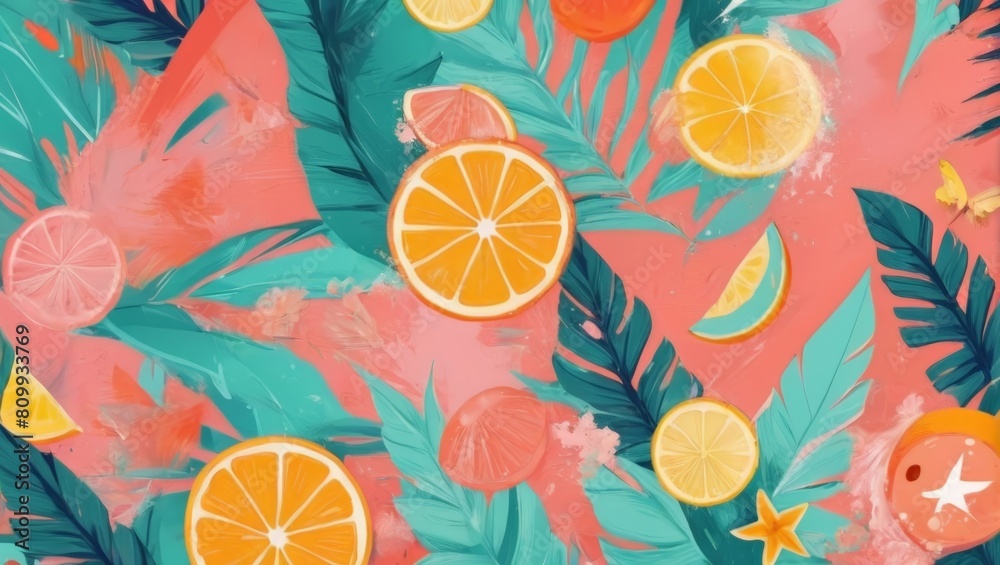 Fototapeta premium Abstract Sun and Wave Interaction Background Suitable for Summer Banner Background