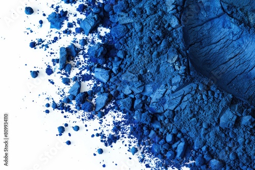 Whiten Clothes the Natural Way with Indigo Powder - Closeup of Blue Indigo Powder on White Fabric