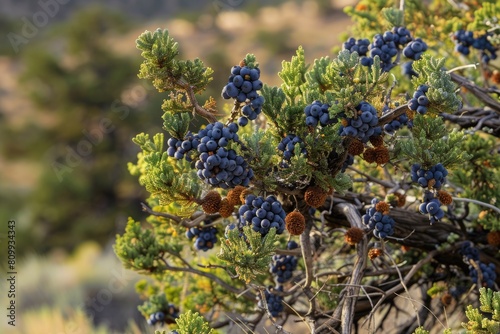 Western Juniper Tree in a Desert Landscape of Washoe County, Nevada, USA. Flora Collection photo