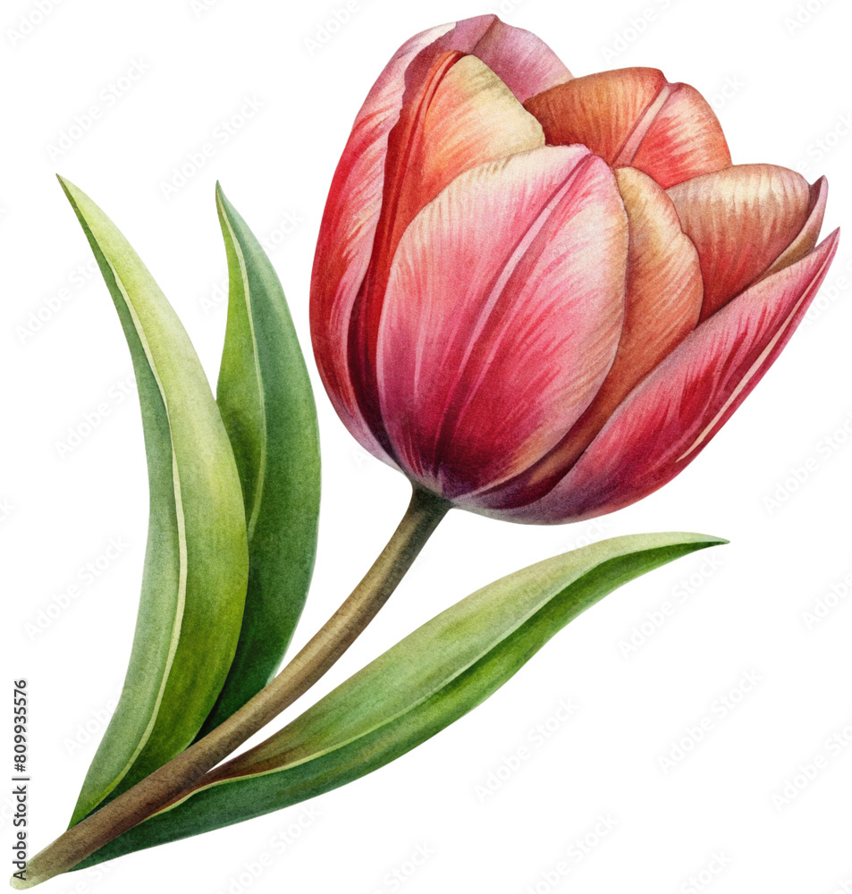 Fototapeta premium illustration of tulip, generative ai