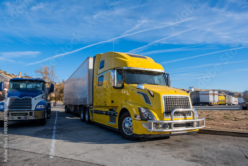  Semi Trucks at a parking lot, California, USA © CK