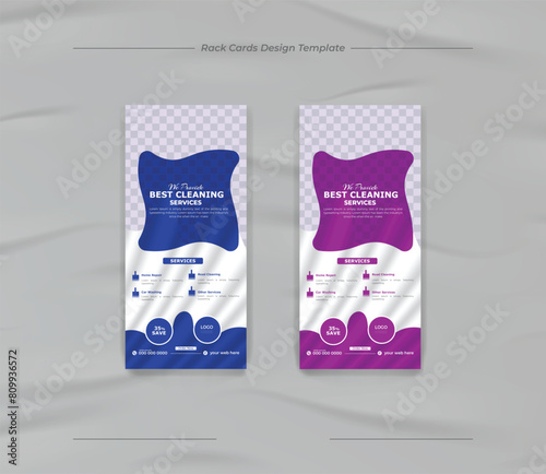 Modern and simple cleaning service rack card design