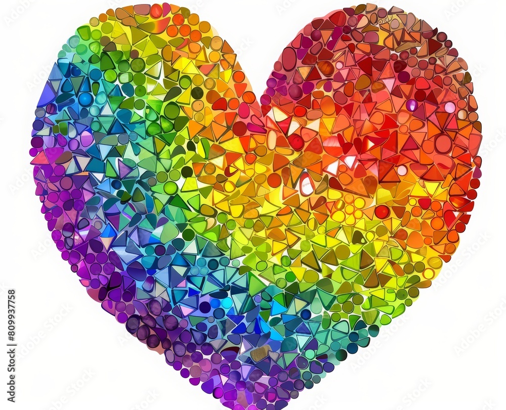 rainbow heart vector clip art on white background rainbow heart vector clip art on white background