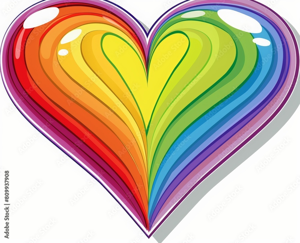rainbow heart vector clip art on white background rainbow heart vector clip art on white background