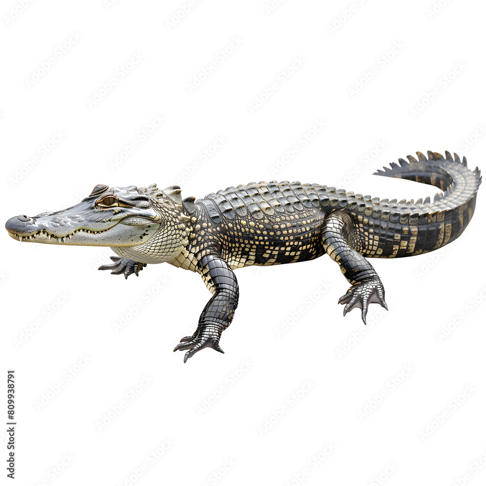 Close up crocodile , isolated on transparent background Close up crocodile , isolated on transparent background