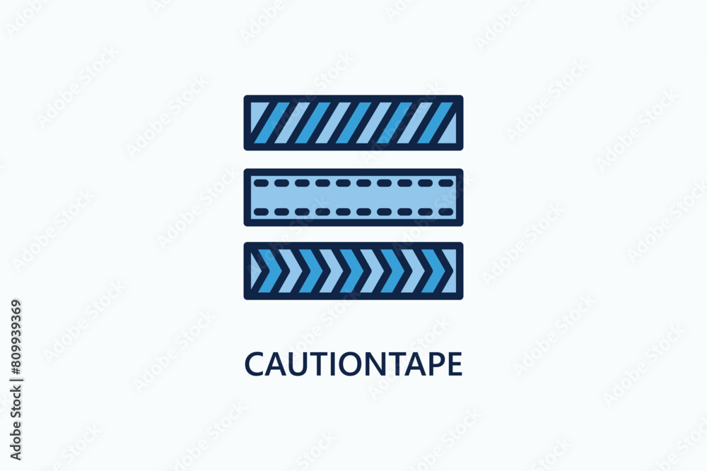 Caution Tape Vector Icon Or Logo Illustration