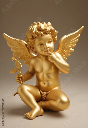 Golden cupido with bow and arrow