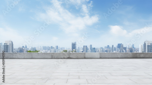 Modern Skyline from Urban Terrace Vista