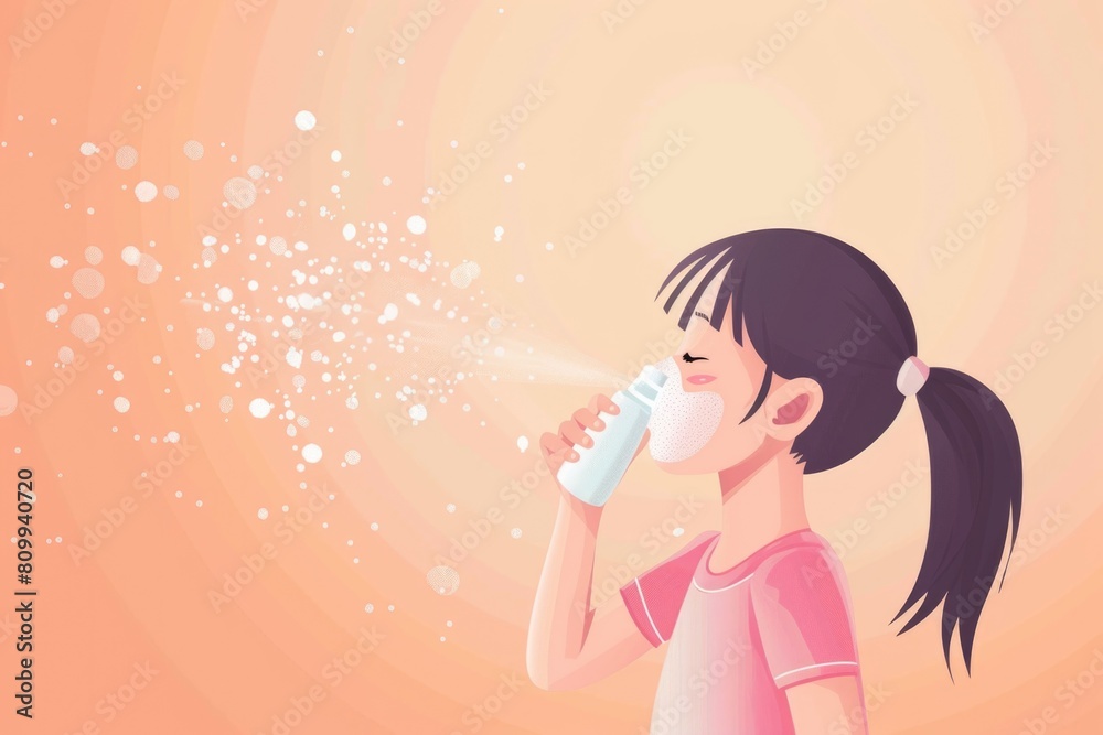 A girl blowing bubbles with a bottle. Suitable for children's events and outdoor activities A girl blowing bubbles with a bottle. Suitable for children's events and outdoor activities