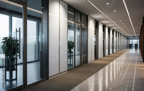 Sleek Modern Office Corridor Interior Design