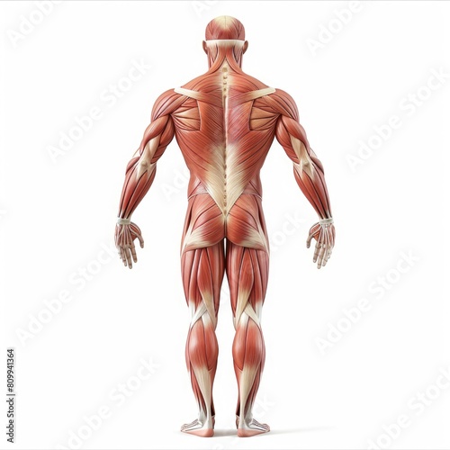 Serratus Anterior Muscles - Detailed View of Anatomy with Tendons, Isolated on White Background