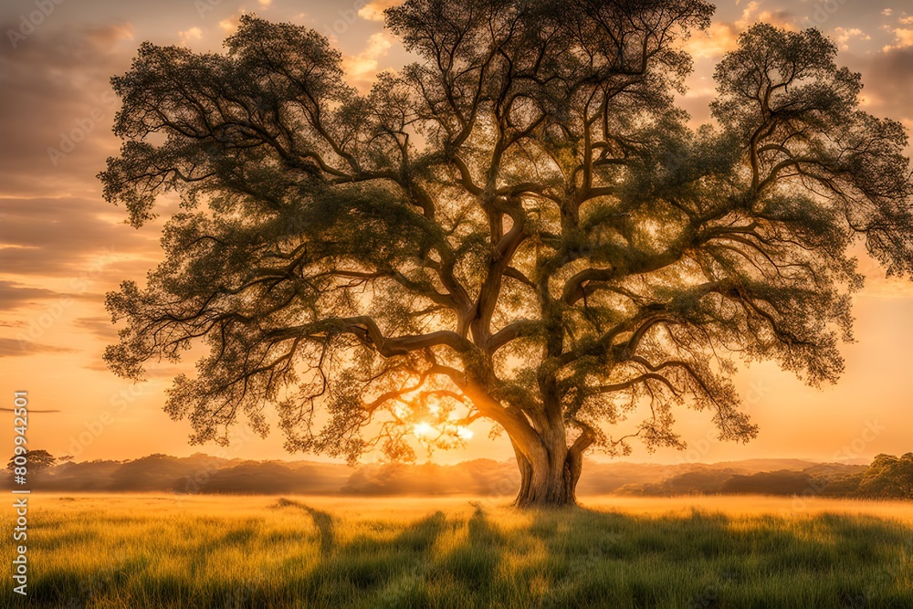 Tree in sunset