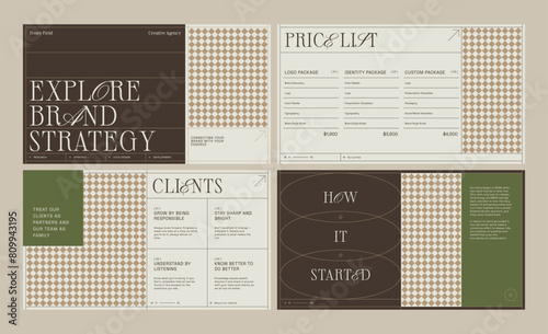 Business proposal template. Customizable layout design templates. Brand strategy design.