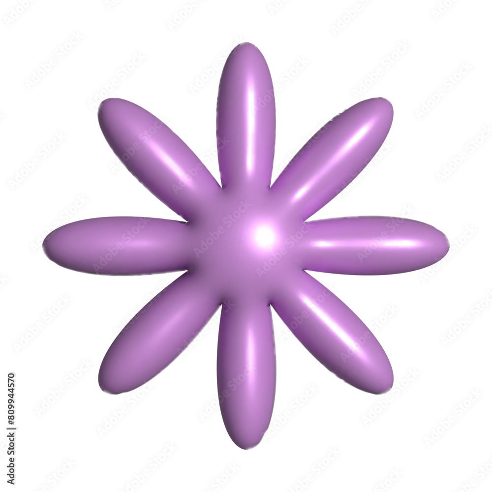 Fototapeta premium 3d bubble shape flower, Y2K style.