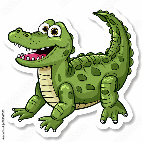 Cute crocodile catoon on a White Canvas Sticker vector image