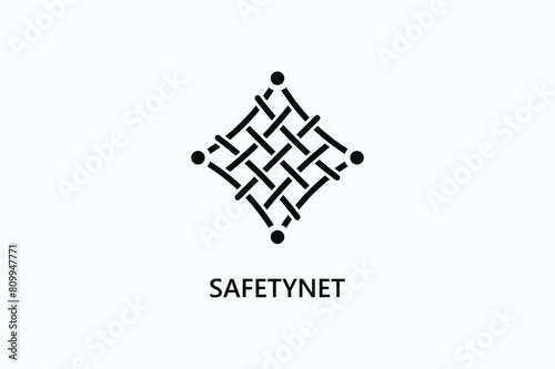 Safety Net Vector Icon Or Logo Illustration