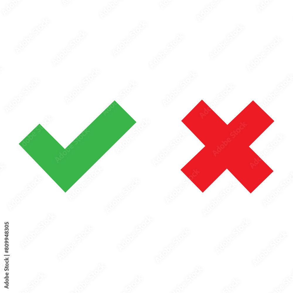 Tick and cross icon Tick and cross icon