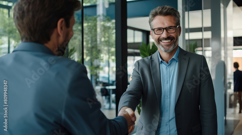 Successful Business Handshake at Modern Office