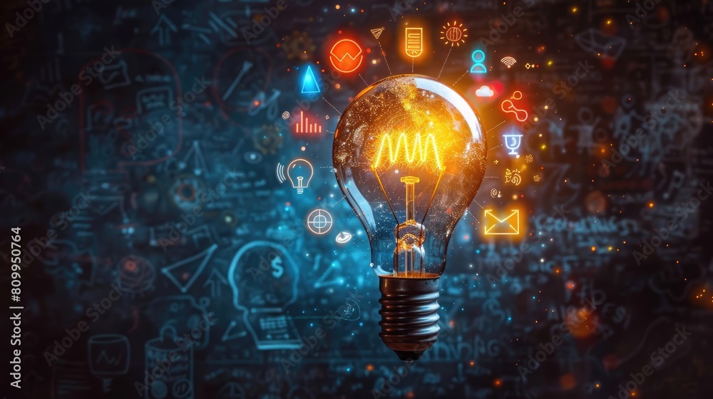 Light Bulb Emitting Icons
