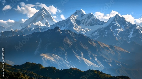 Majestic SnowCapped Peaks A Serene Invitation to the Sublime Landscape of Surrealism Generative ai