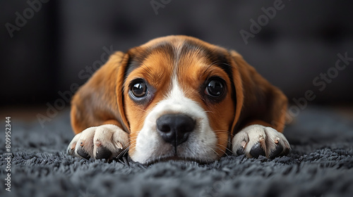 beagle puppy playing